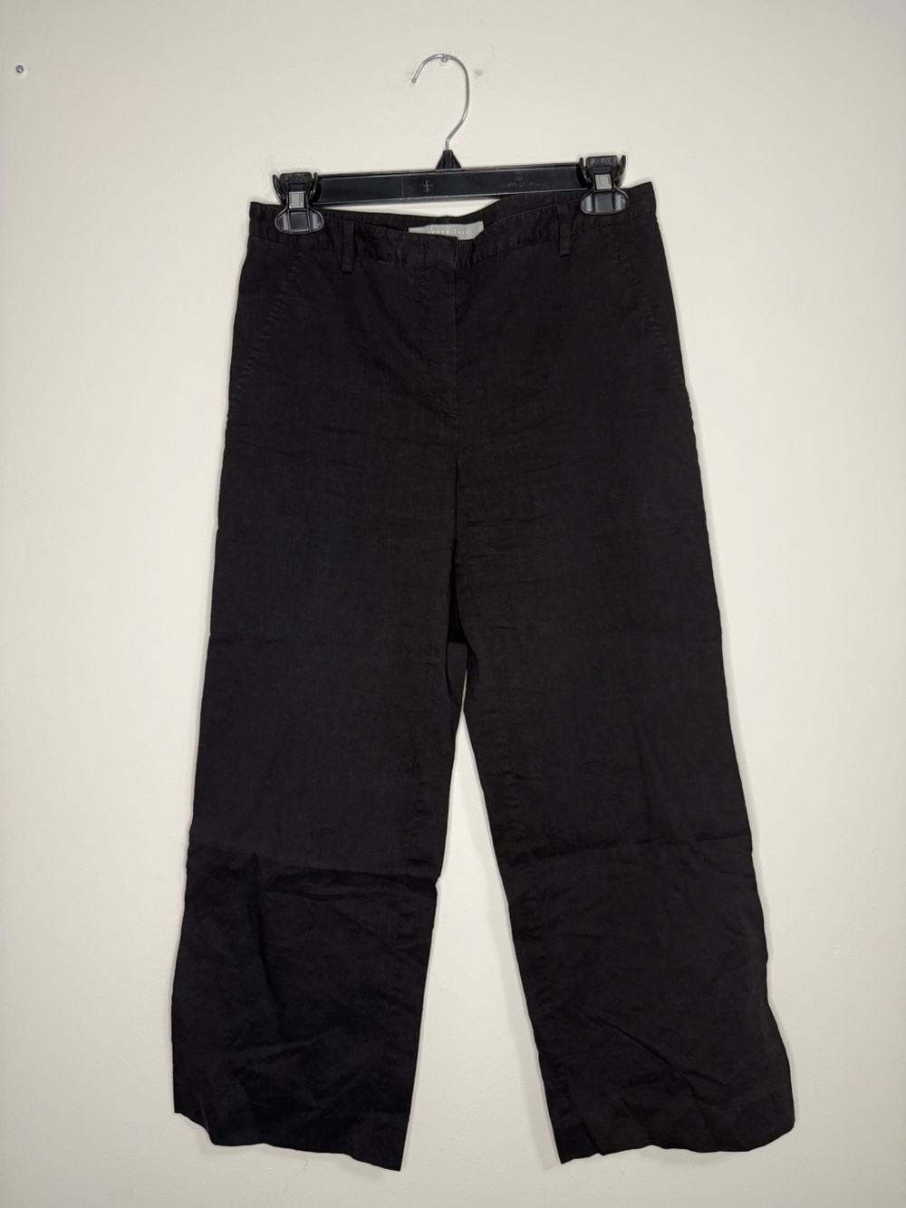 Theory Luxe Linen-Blend Wide-Leg Pants Black 36 Womens